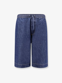 Loewe Men's Cotton Bermuda Shorts Blue