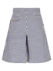 Comme Des Garcons Shirt Cotton Bermuda Shorts Blue