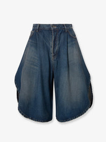 Balenciaga Women's Cotton Bermuda Shorts Blue