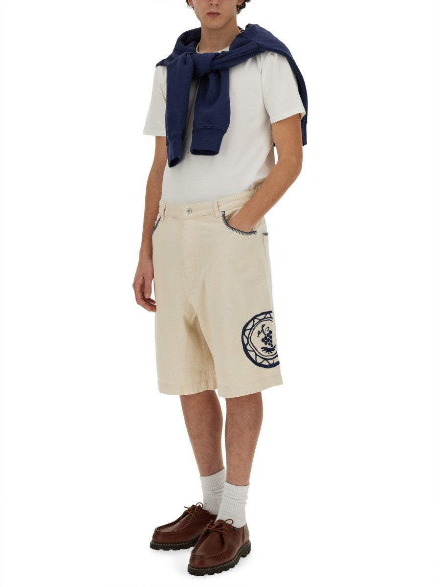 Drôle de Monsieur Men's Cotton Bermuda Shorts Pink Drôle de Monsieur