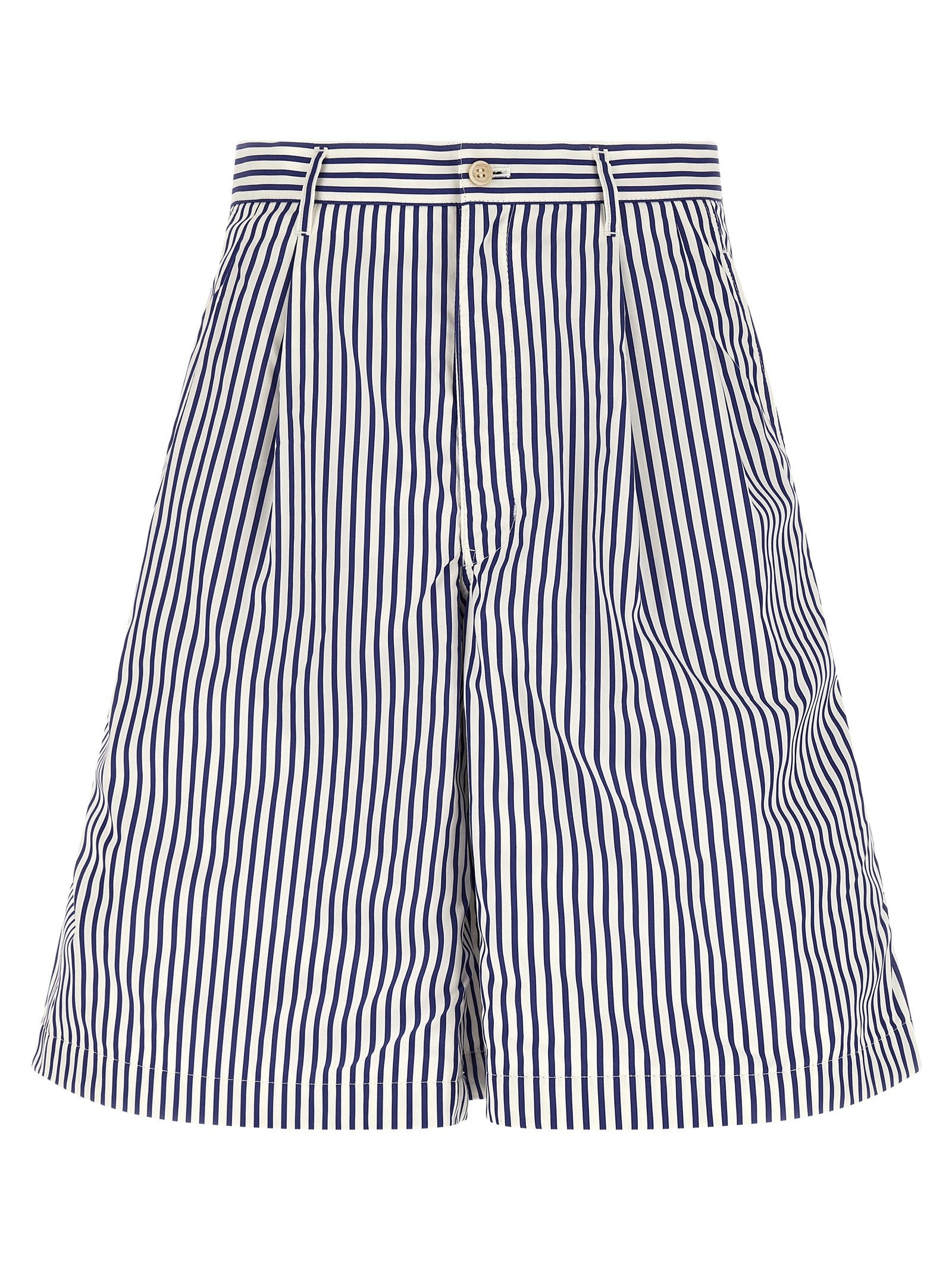 Comme Des Garcons Shirt Cotton Bermuda Shorts Blue