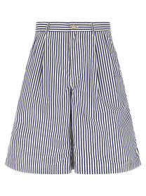 Comme Des Garcons Shirt Cotton Bermuda Shorts Blue