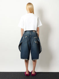 Balenciaga Women's Cotton Bermuda Shorts Blue