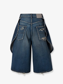 Balenciaga Women's Cotton Bermuda Shorts Blue