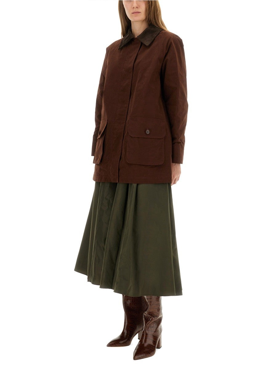 Aspesi Women's Cotton Blend Canvas Jacket Brown Aspesi