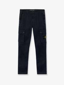 Stone Island Men's Cotton Blend Cargo Trousers Blue