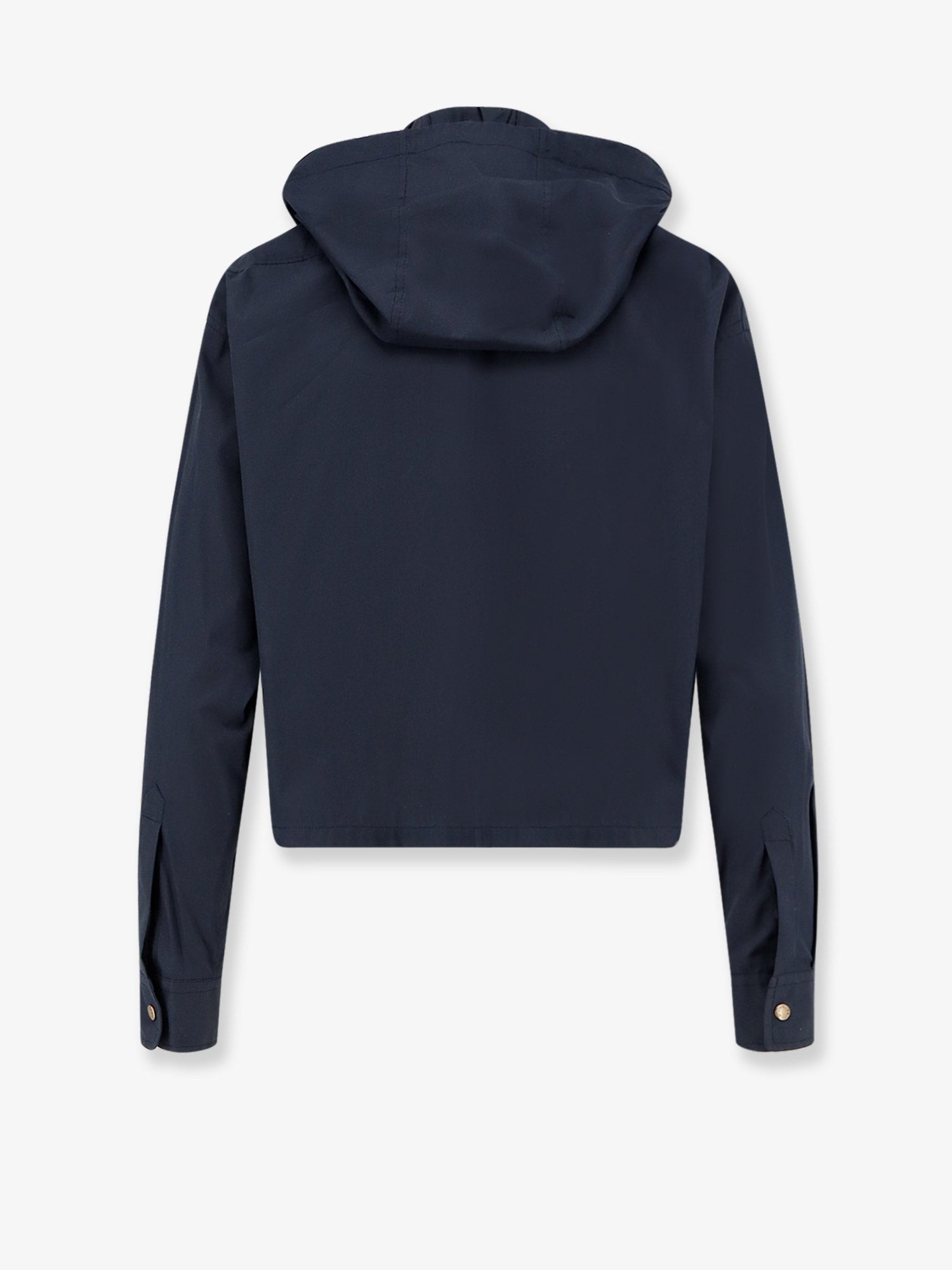 Moncler Women's Cotton Blend Jacket Shirt Blue