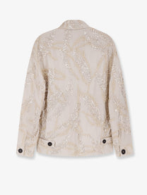 Brunello Cucinelli Women's Cotton Blend Jacket Beige