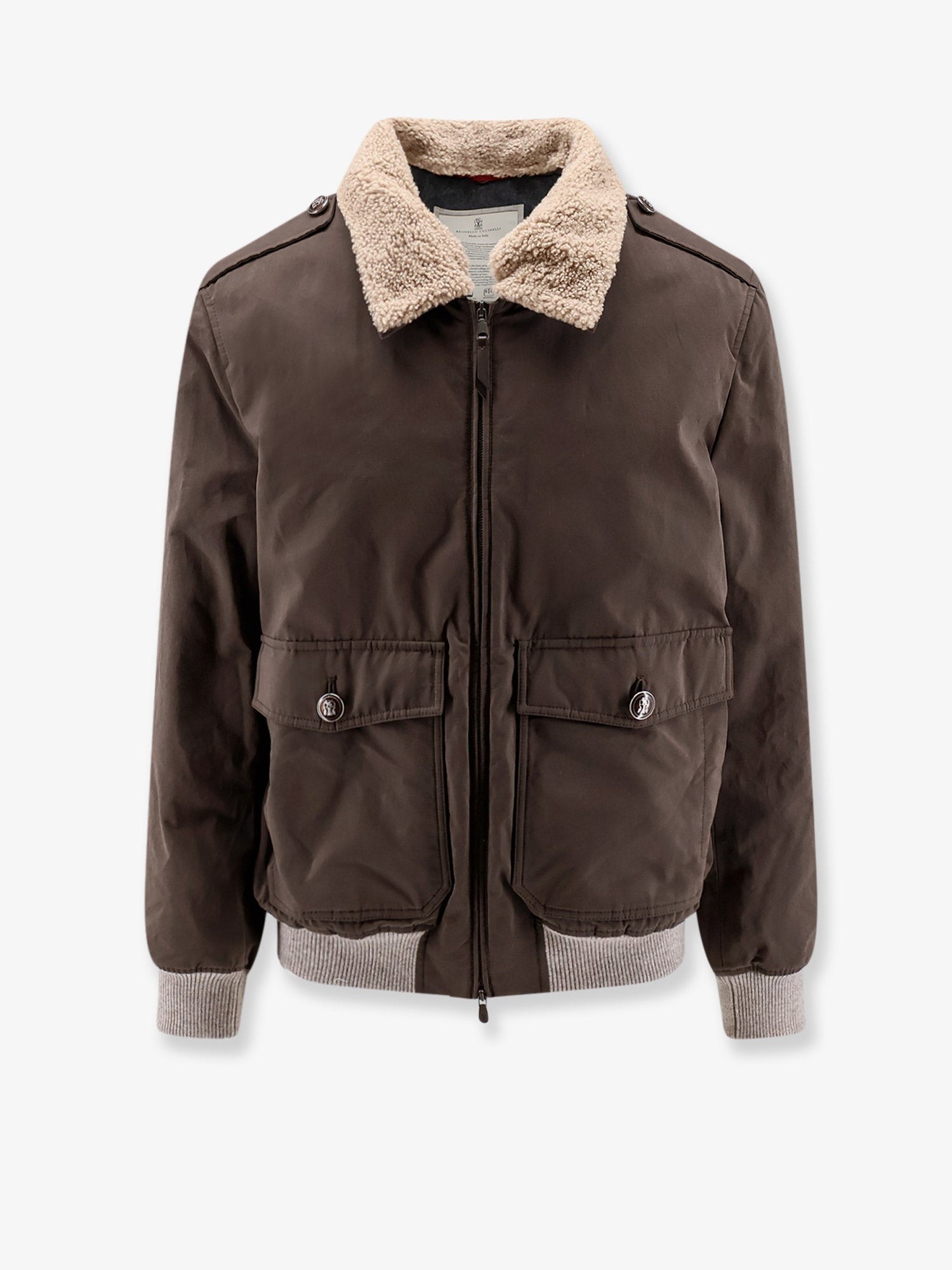 Brunello Cucinelli Men's Cotton Blend Jacket Brown