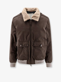 Brunello Cucinelli Men's Cotton Blend Jacket Brown