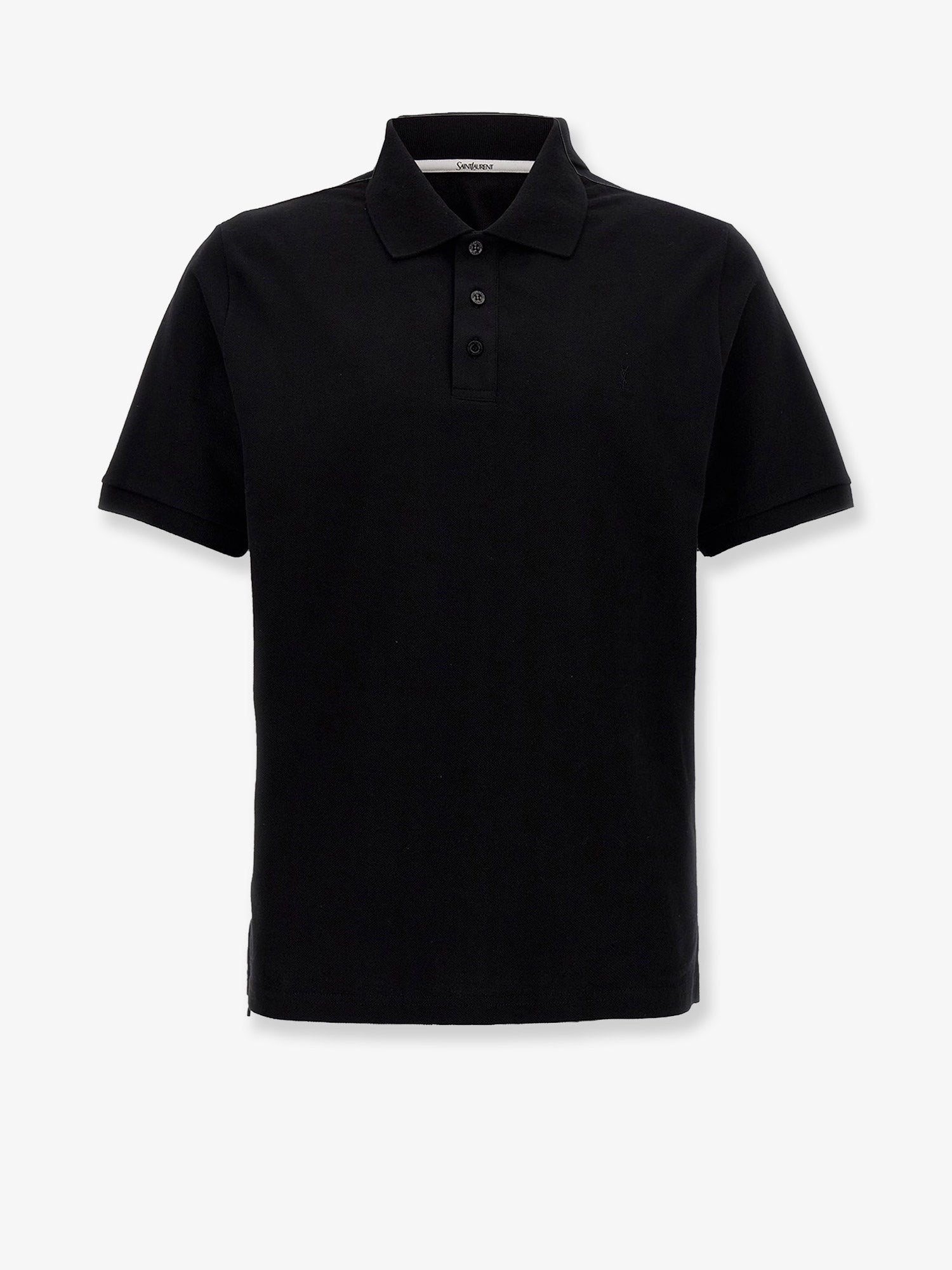 Saint Laurent Men's Cotton Blend Polo Shirt Black