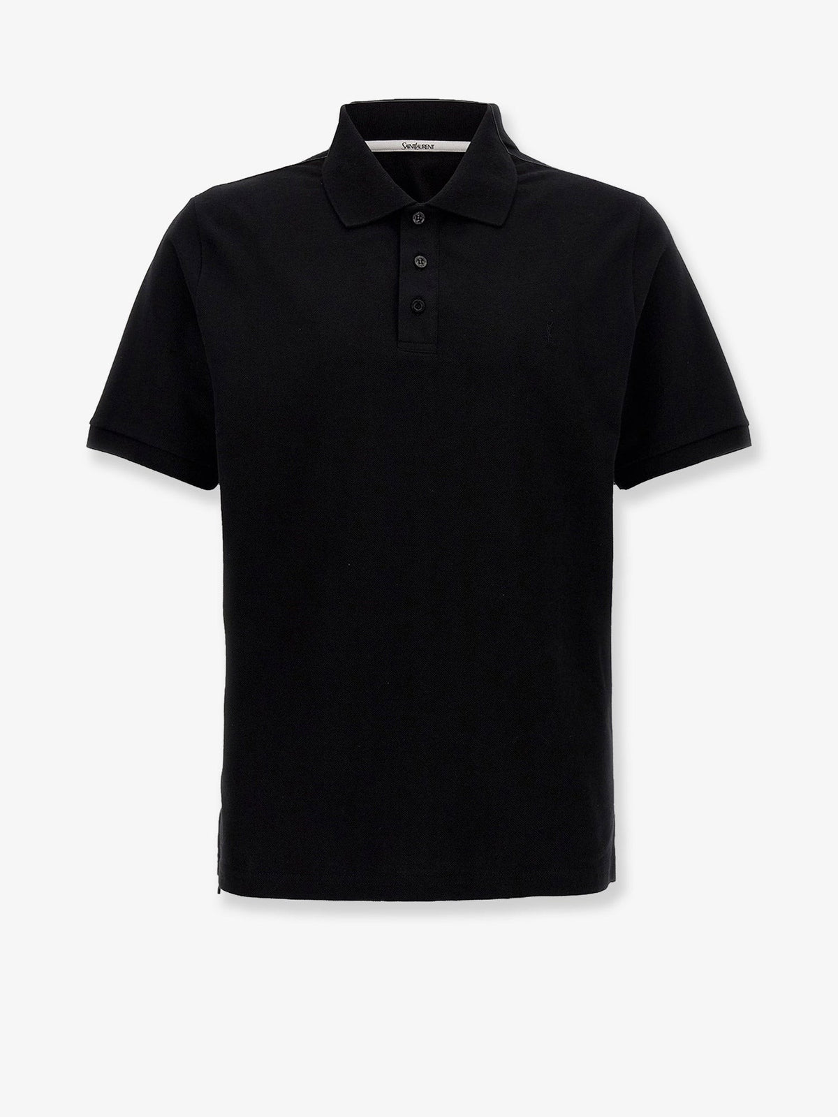 Saint Laurent Men's Cotton Blend Polo Shirt Black