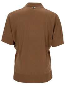 Herno Women's Cotton Blend Polo Shirt Brown