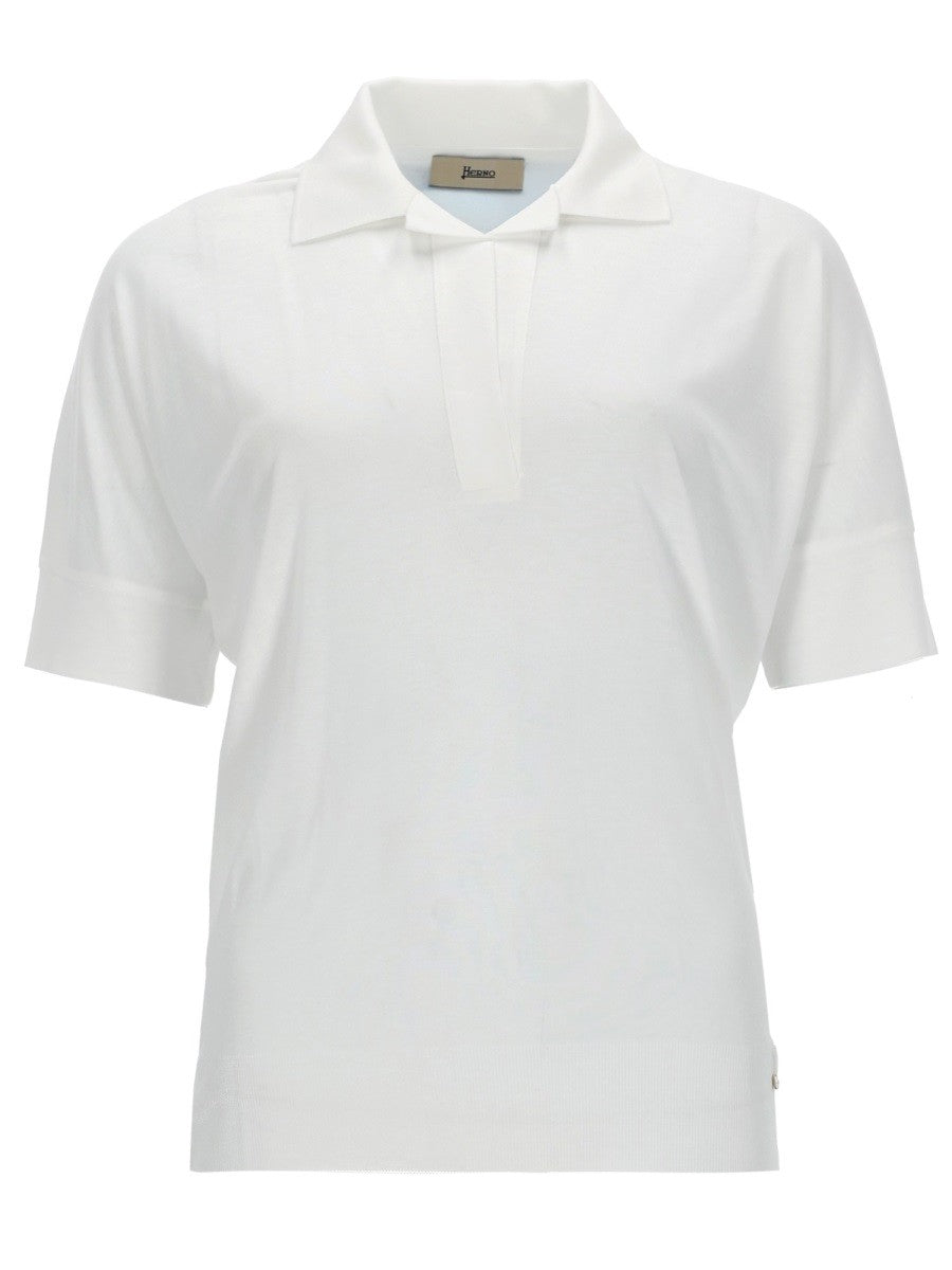 Herno Women's Cotton Blend Polo Shirt White