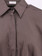 Brunello Cucinelli Women's Cotton Blend Shirt Brown, view 3