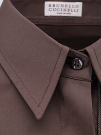 Brunello Cucinelli Women's Cotton Blend Shirt Brown