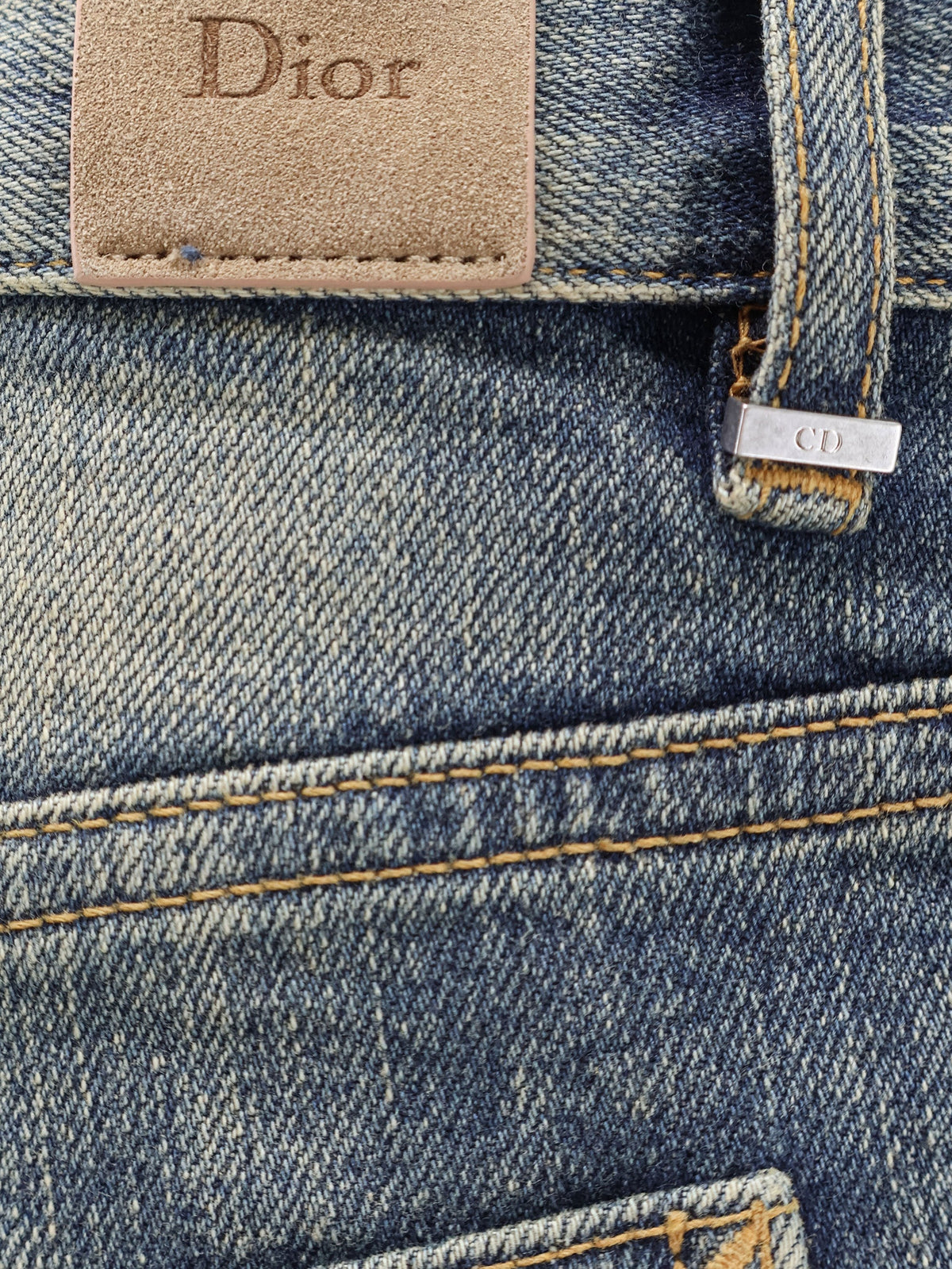 Dior Men's Cotton Blend Skinny Jeans Blue