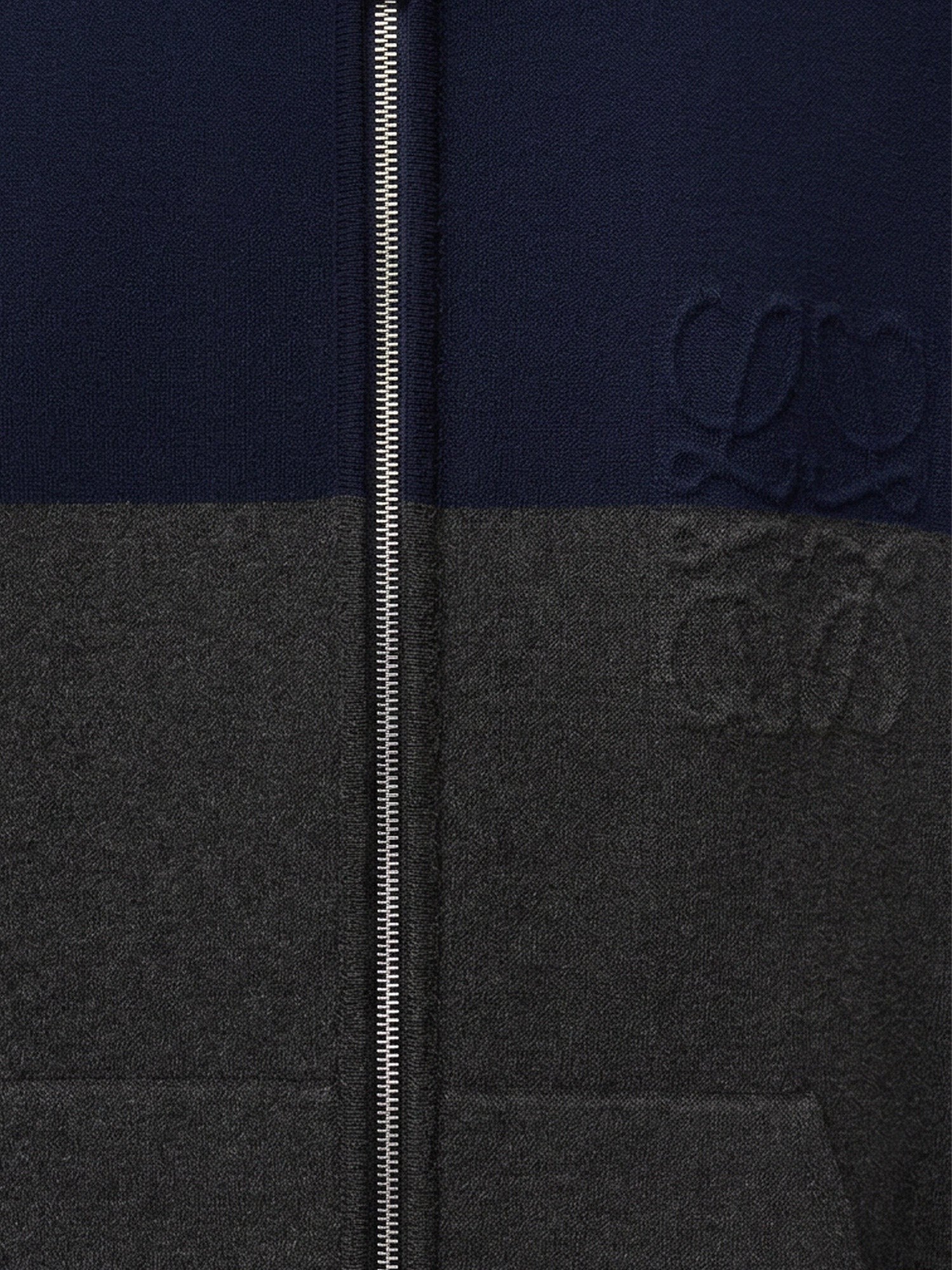 Loewe Men's Cotton Blend Zip up Cardigan Blue