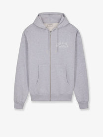Walk In Paris Men's Cotton Blend Zip up Hoodie Grey