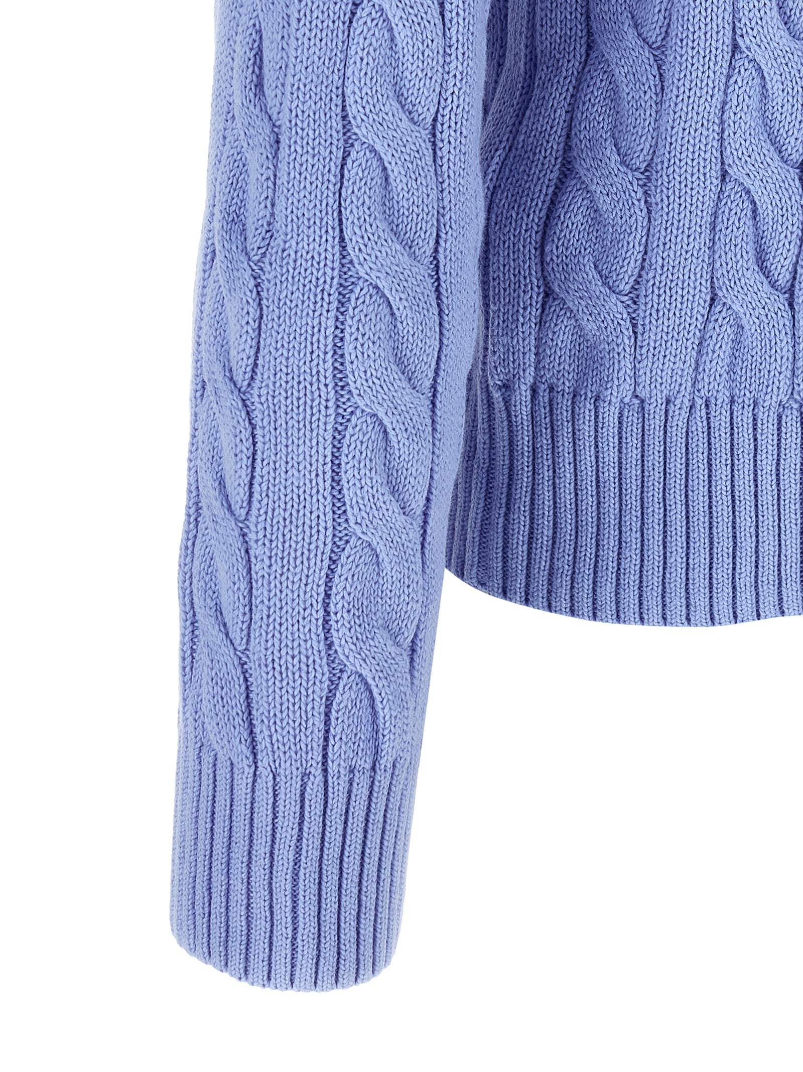 Polo Ralph Lauren Cotton Braided Sweater Blue