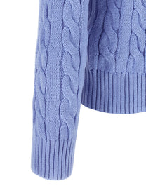 Polo Ralph Lauren Cotton Braided Sweater Blue
