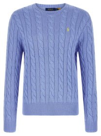 Polo Ralph Lauren Cotton Braided Sweater Blue