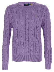Polo Ralph Lauren Cotton Braided Sweater Purple