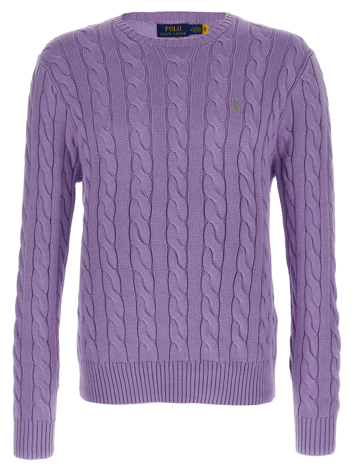 Polo Ralph Lauren Cotton Braided Sweater Purple