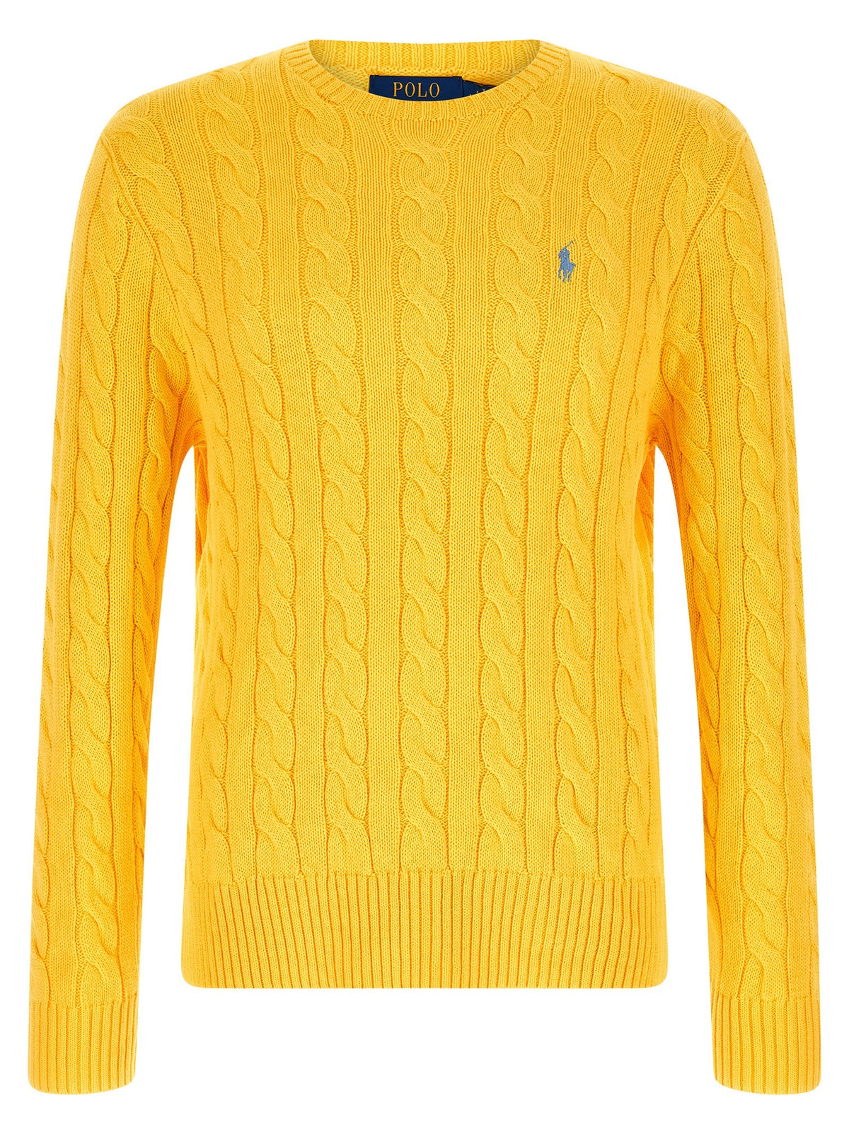 Polo Ralph Lauren Cotton Braided Sweater Yellow