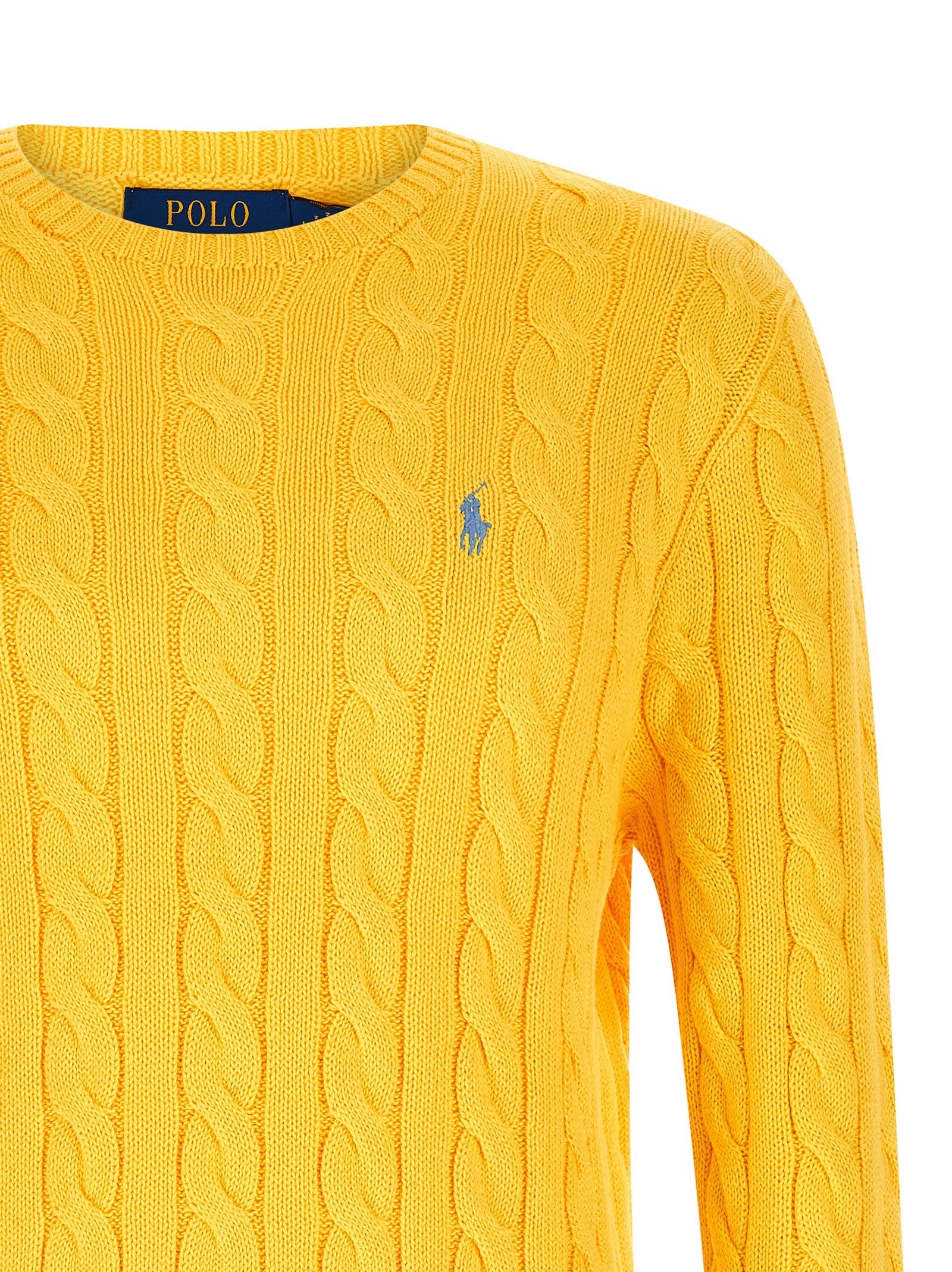 Polo Ralph Lauren Cotton Braided Sweater Yellow