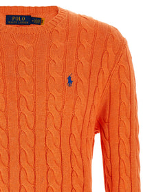 Polo Ralph Lauren Cotton Braided Sweater Orange