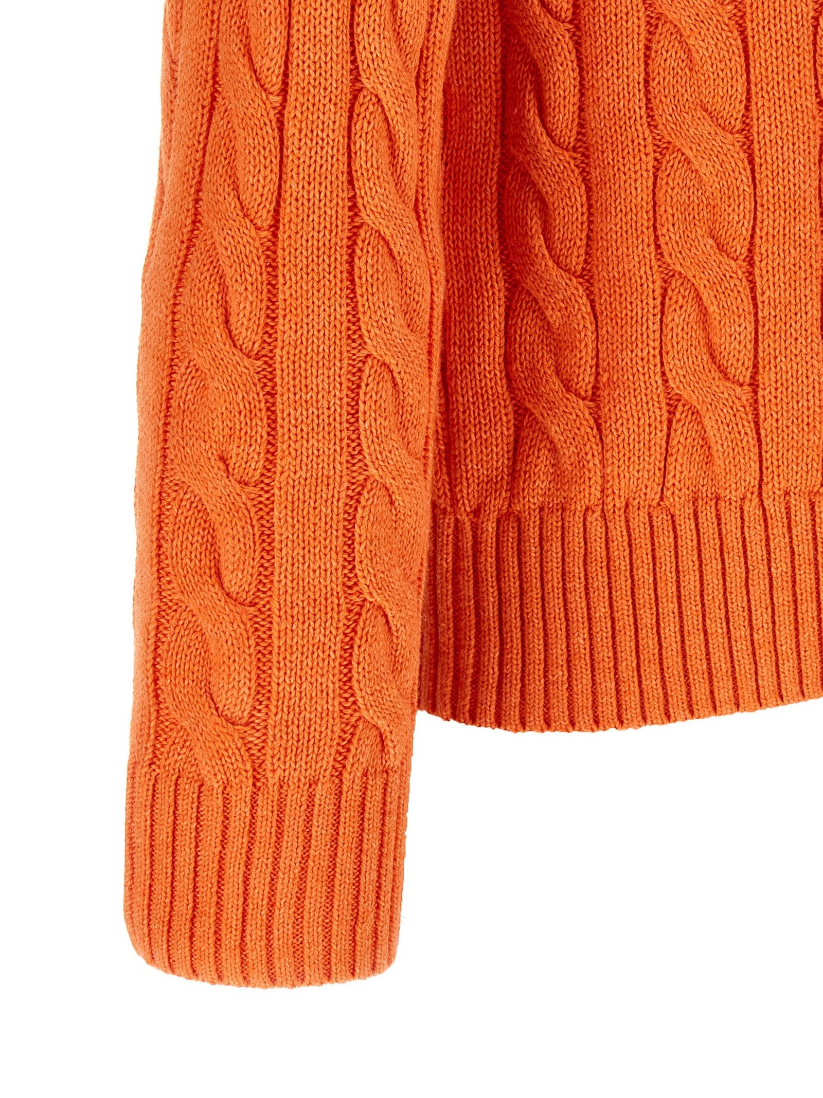 Polo Ralph Lauren Cotton Braided Sweater Orange