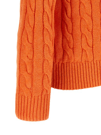 Polo Ralph Lauren Cotton Braided Sweater Orange