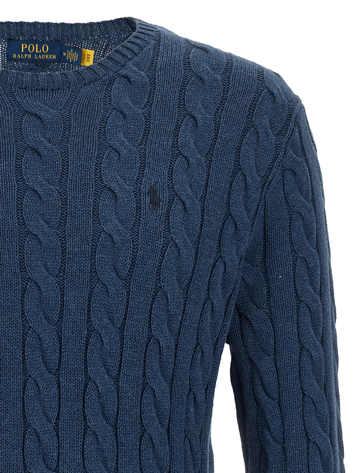 Polo Ralph Lauren Cotton Braided Sweater Blue
