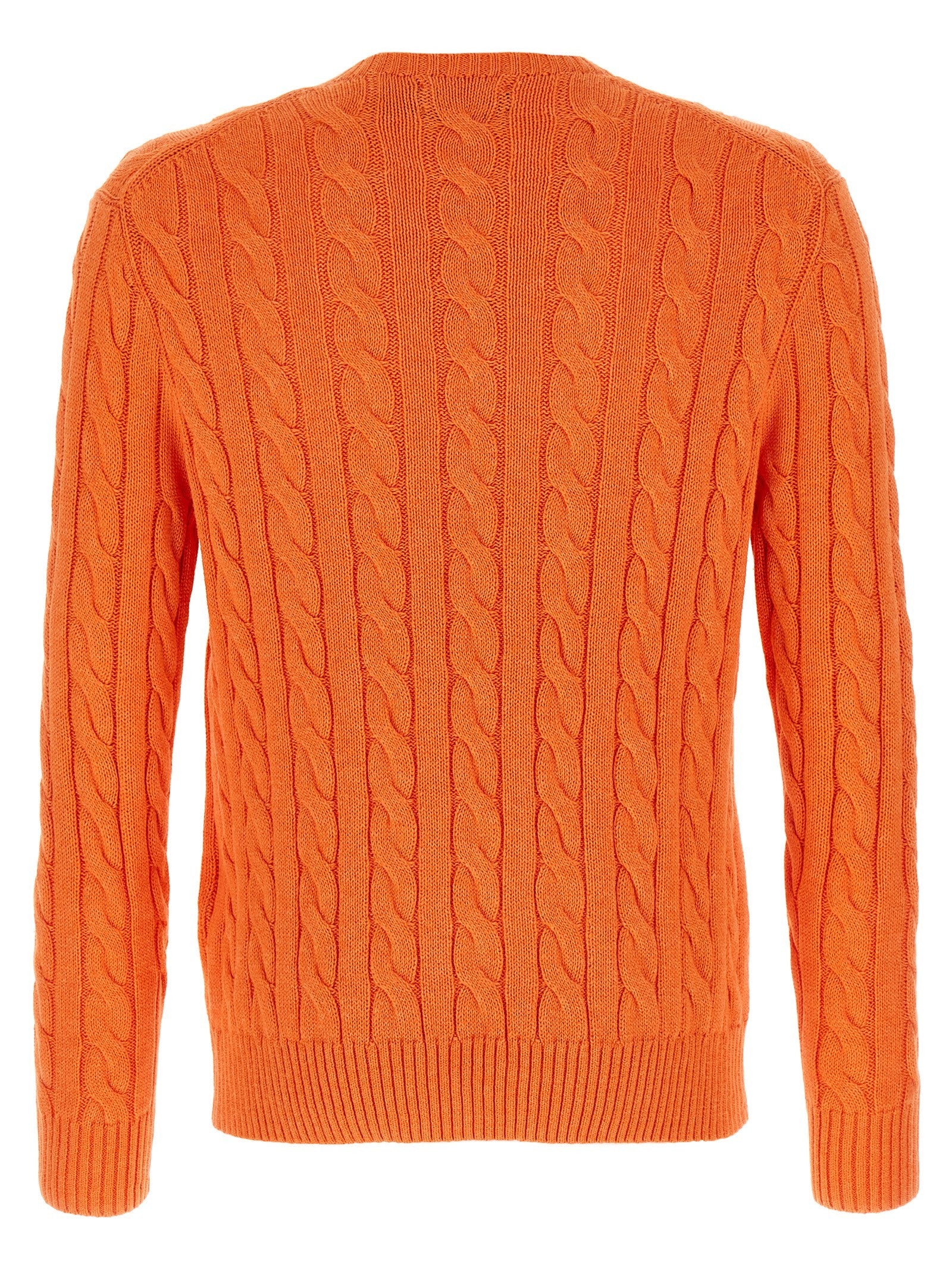 Polo Ralph Lauren Cotton Braided Sweater Orange