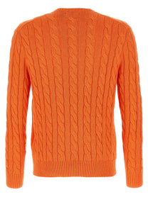 Polo Ralph Lauren Cotton Braided Sweater Orange