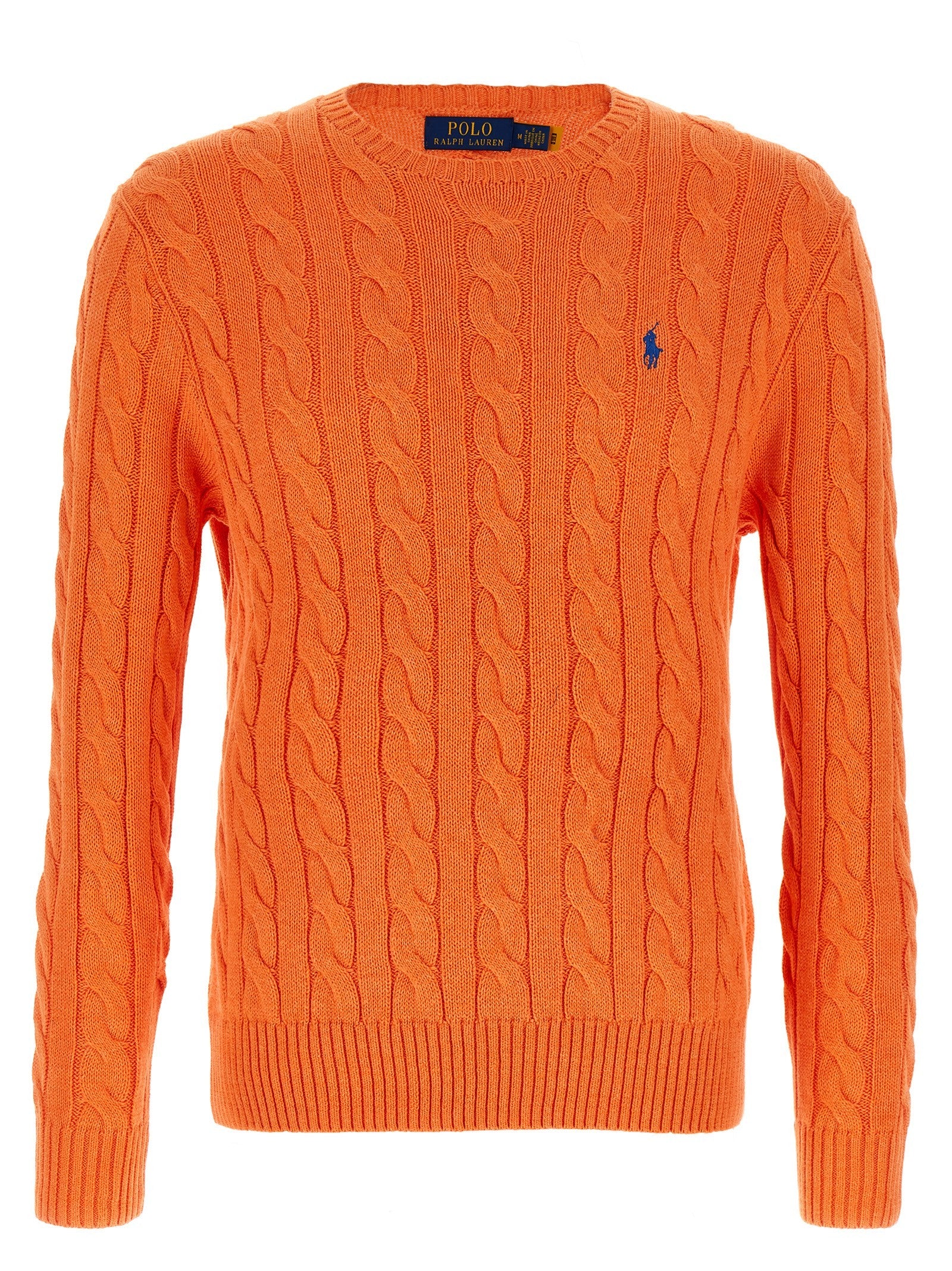 Polo Ralph Lauren Cotton Braided Sweater Orange