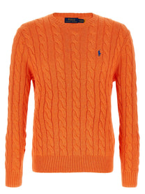 Polo Ralph Lauren Cotton Braided Sweater Orange