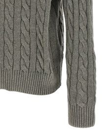 Polo Ralph Lauren Cotton Braided Sweater Grey