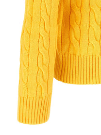 Polo Ralph Lauren Cotton Braided Sweater Yellow