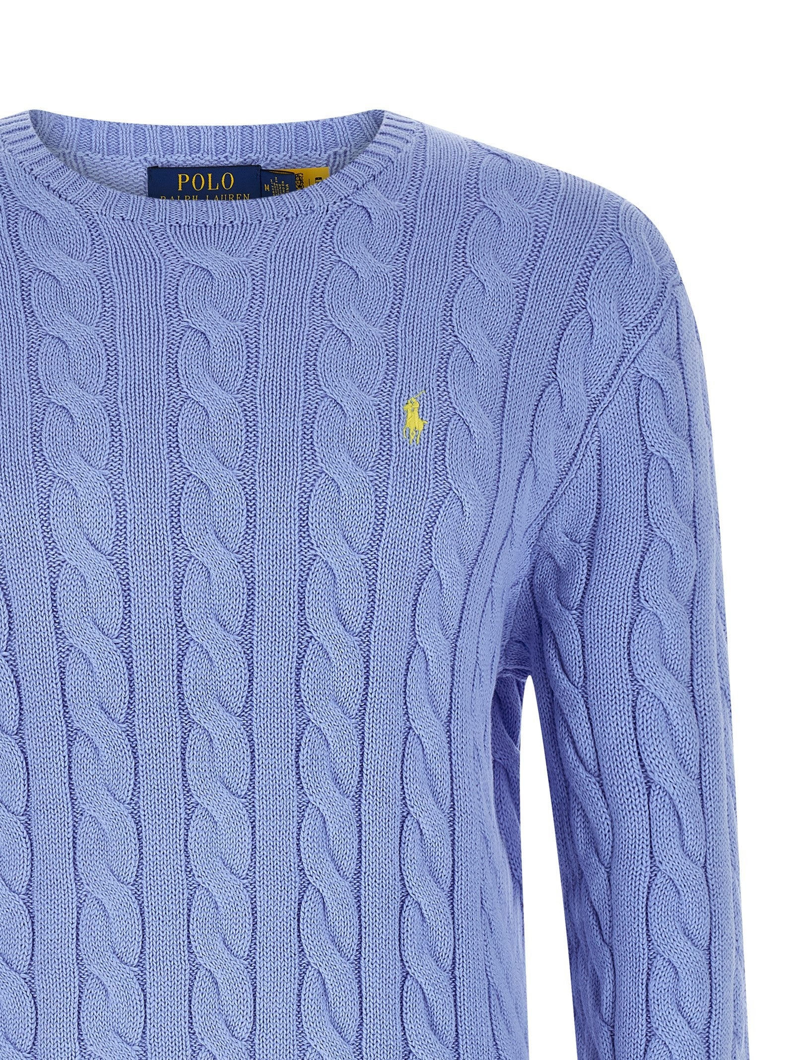 Polo Ralph Lauren Cotton Braided Sweater Blue