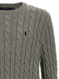 Polo Ralph Lauren Cotton Braided Sweater Grey