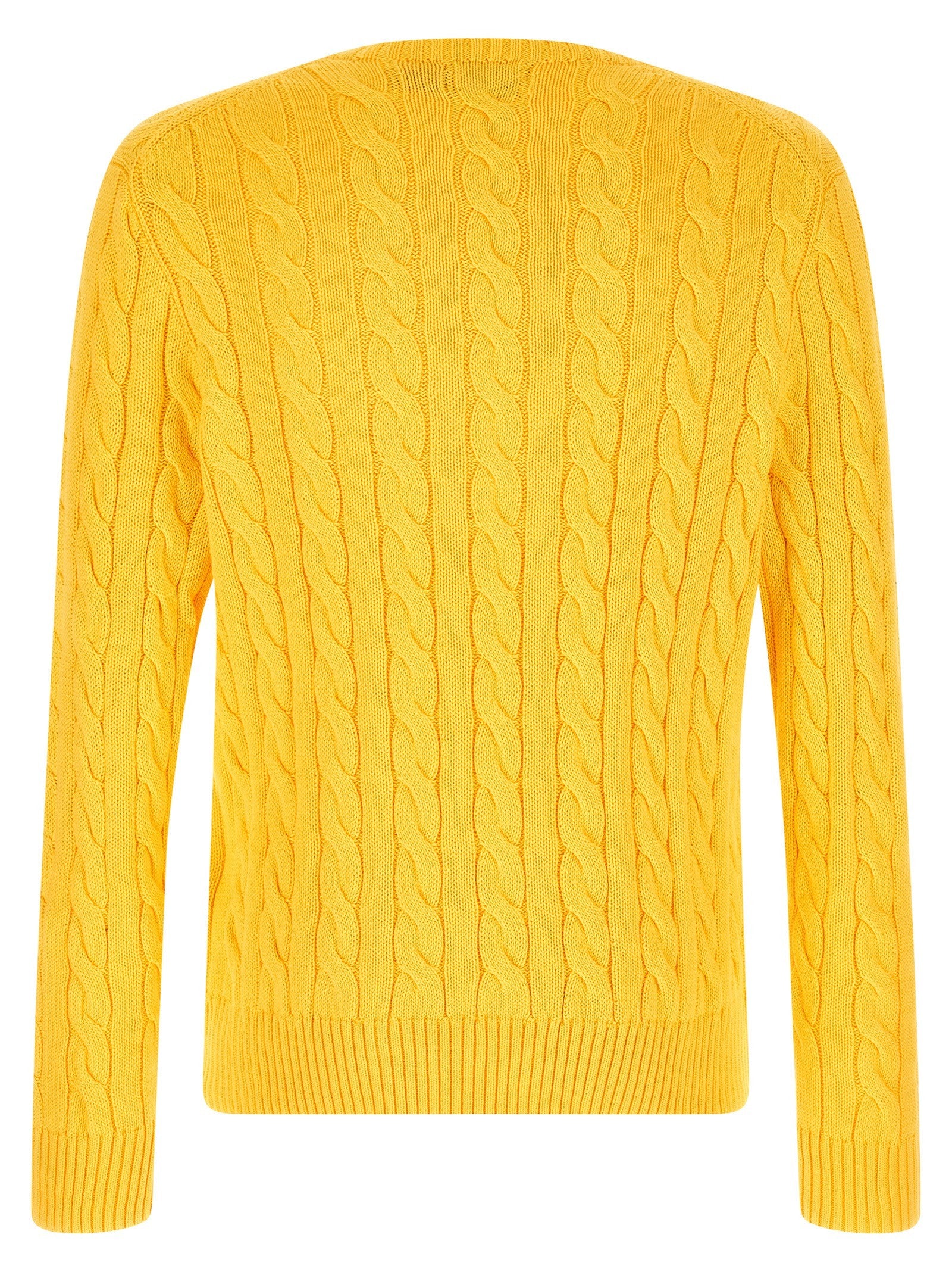 Polo Ralph Lauren Cotton Braided Sweater Yellow