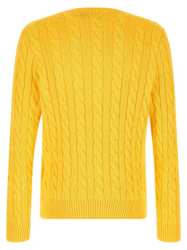 Polo Ralph Lauren Cotton Braided Sweater Yellow
