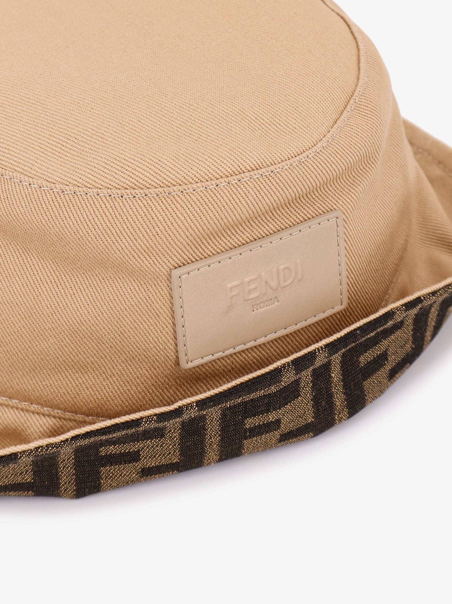 Fendi Men's Cotton Bucket Hat Beige