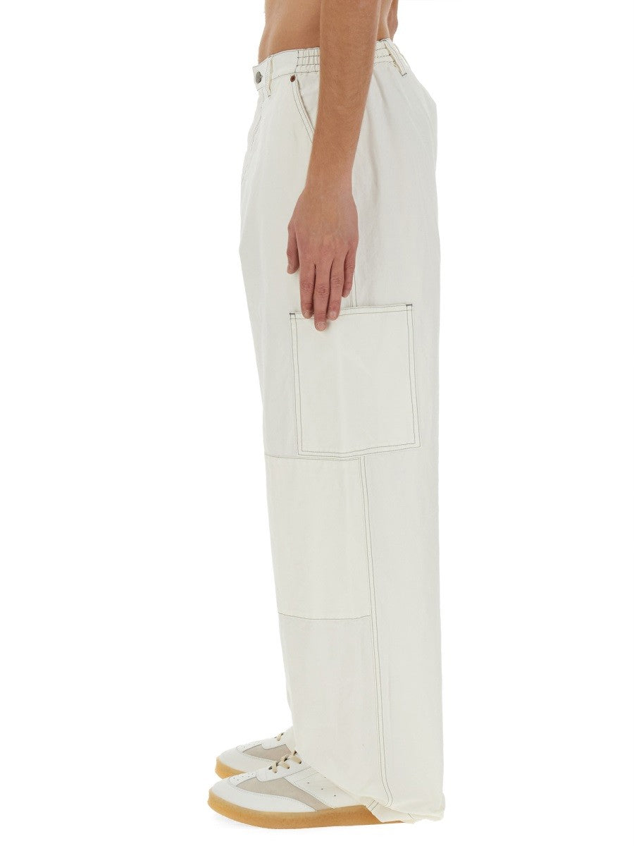 MM6 Maison Margiela Men's Cotton Canvas Pants White, view 4