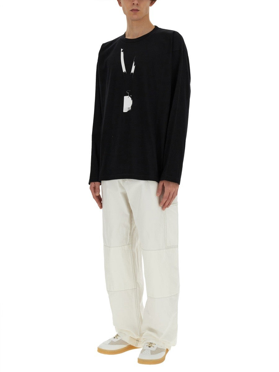 MM6 Maison Margiela Men's Cotton Canvas Pants White, view 2