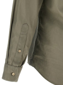 Brunello Cucinelli Cotton Chevron Shirt Green, view 4