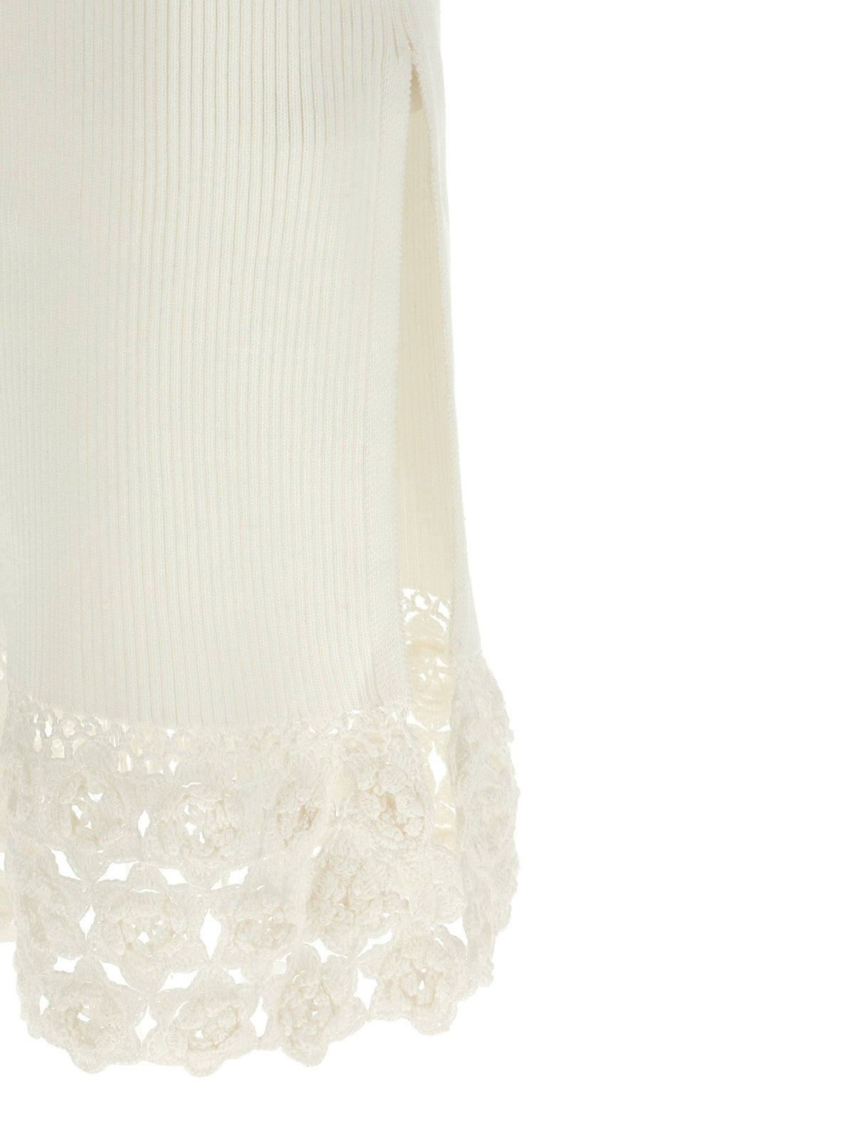 Ganni Cotton Crochet Dress White