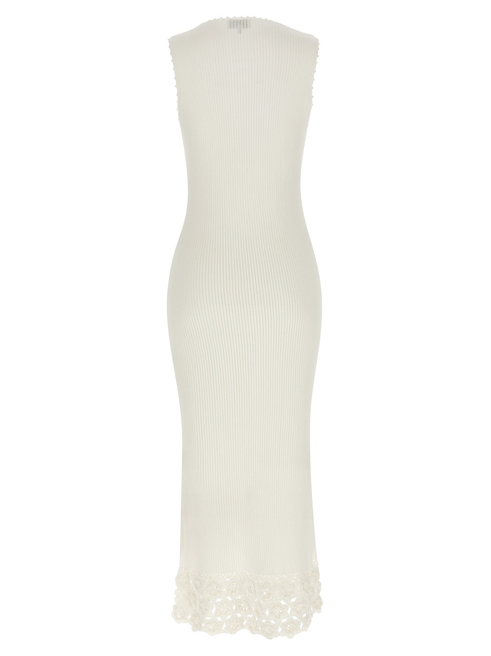 Ganni Cotton Crochet Dress White